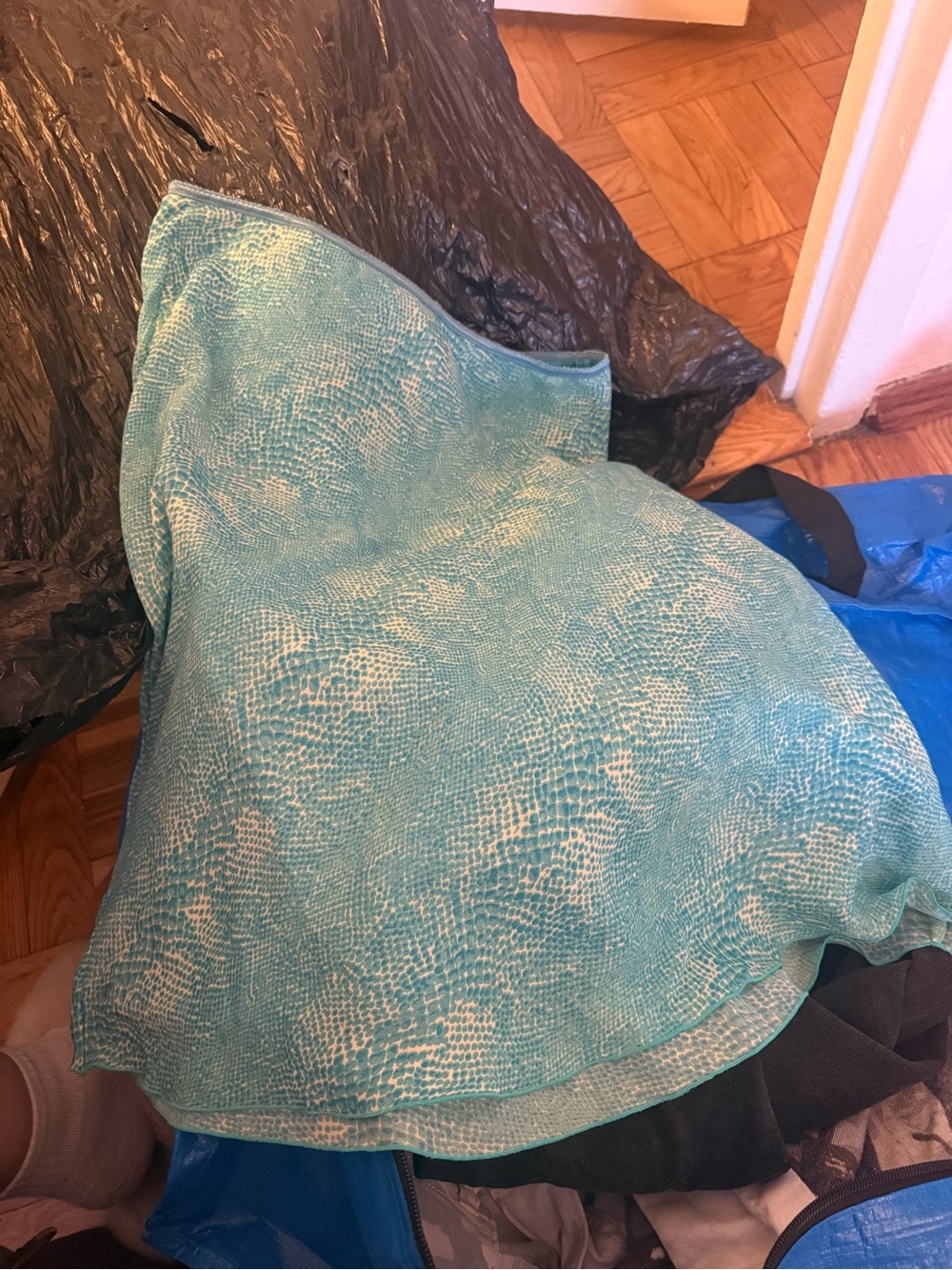Women’s Teal Patterned A-Line Skirt